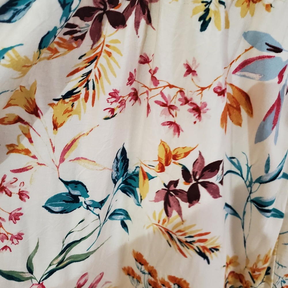 Torrid Tube Top Floral Midi Dress White Size 1 1X 14/16 Summer Boho - Picture 9 of 9